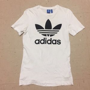 Adidas unisex white black basic t-shirt